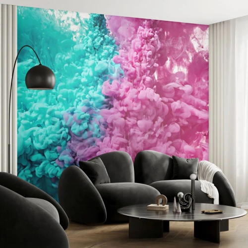 Fototapet Selvklæbende Deluxe Sticker - Et afgørende sammenstød - Abstraktion, Stykke, 3D - 200x140 cm