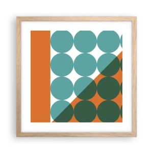 Plakat i ramme af lyst egetræ - Op og over - 40x40 cm