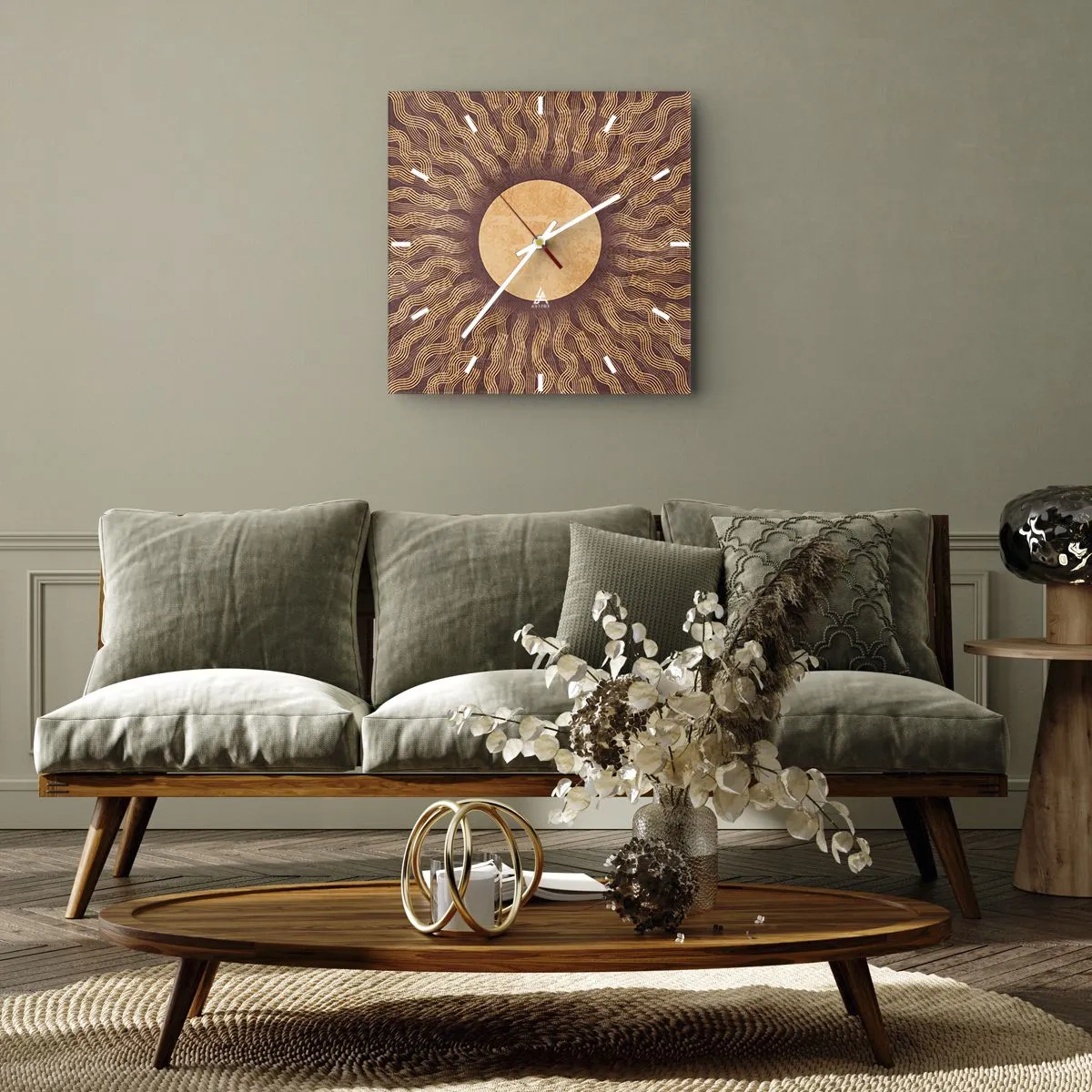 Vægur, Uret - Ikon for solen - 40x40 cm