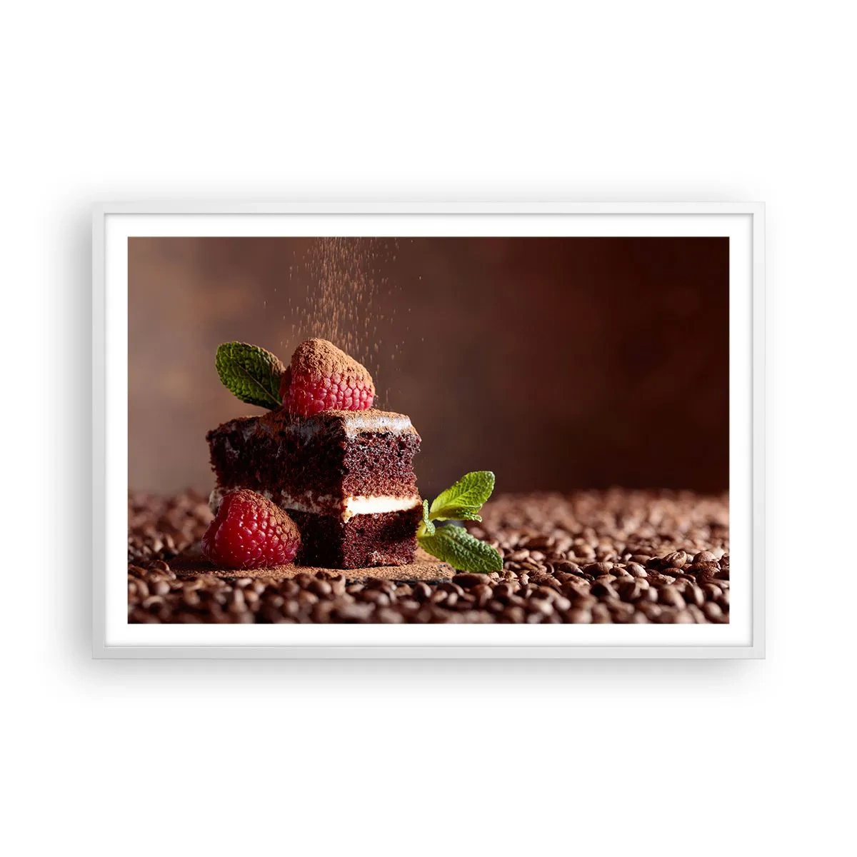 Plakat i hvid ramme - Livet er sødt - 91x61 cm