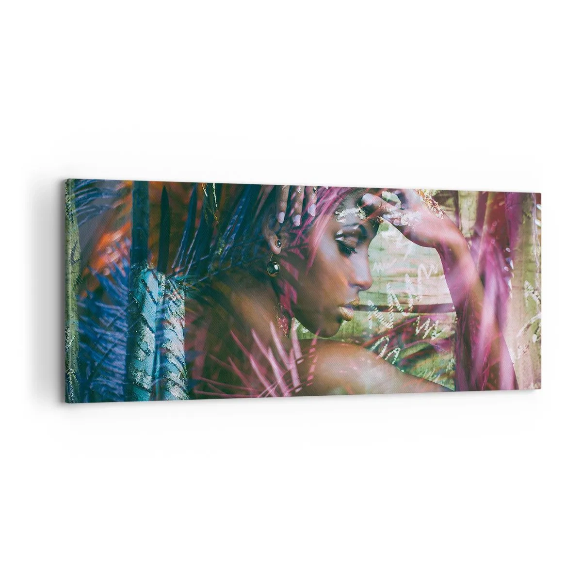 Lærredstryk - Billede på lærred - Moder Natur i junglen - 100x40 cm