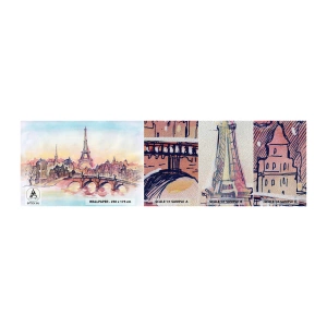 Prøve Fototapet Premium Sand - Den eneste by af sin art i verden - By, Eiffeltårnet, Paris - 100x30 cm