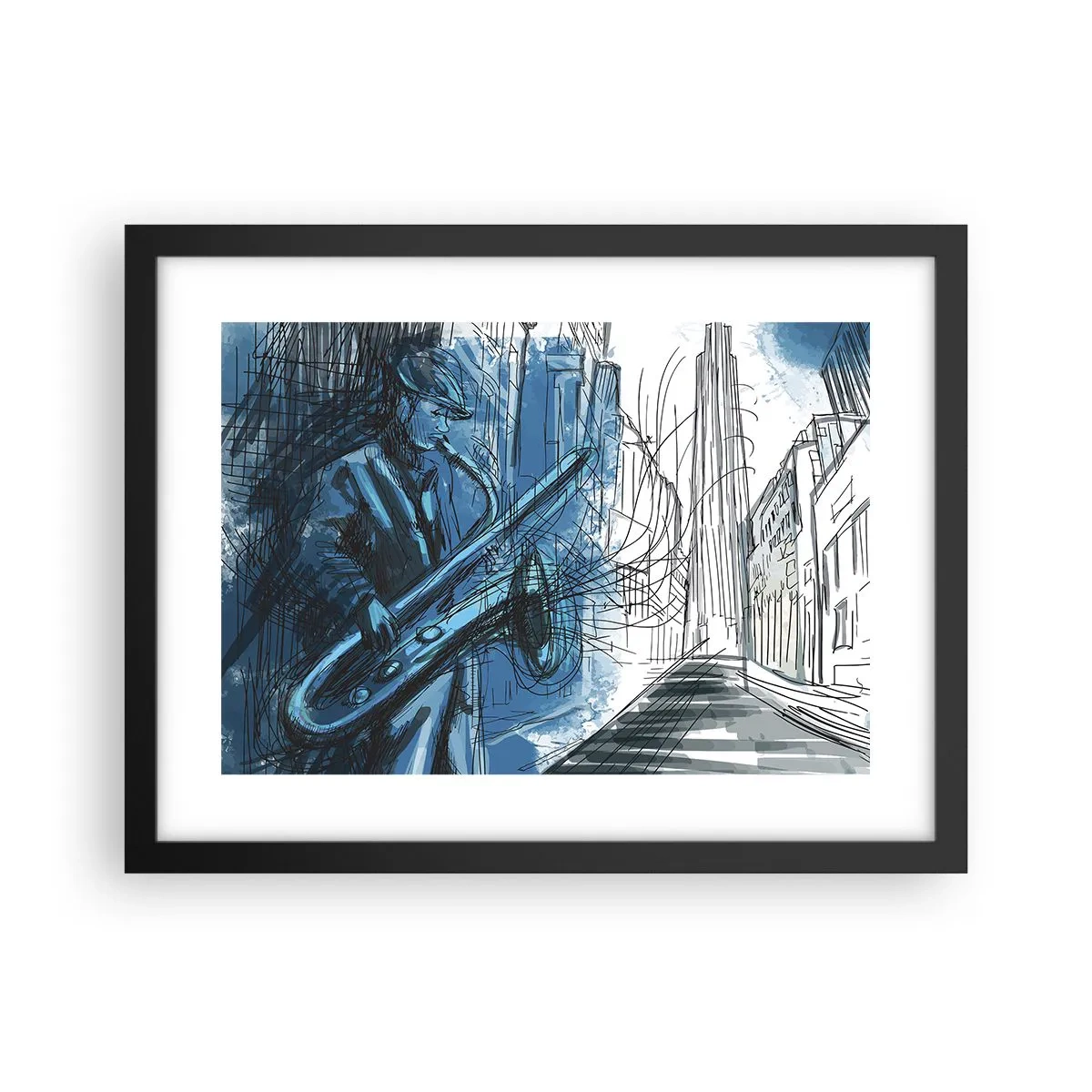 Plakat i sort ramme - Byens rapsodi - 40x30 cm