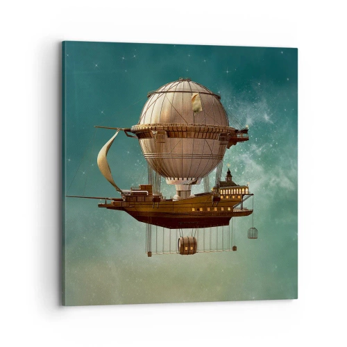 Lærredstryk - Billede på lærred - Jules Verne hilser - 70x70 cm