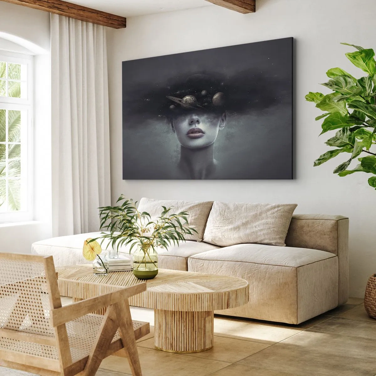 Lærredstryk - Billede på lærred - Og planeterne er ved at gå amok... - 100x70 cm
