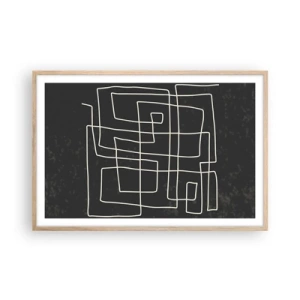 Plakat i ramme af lyst egetræ - Ikke helt så enkel - 91x61 cm