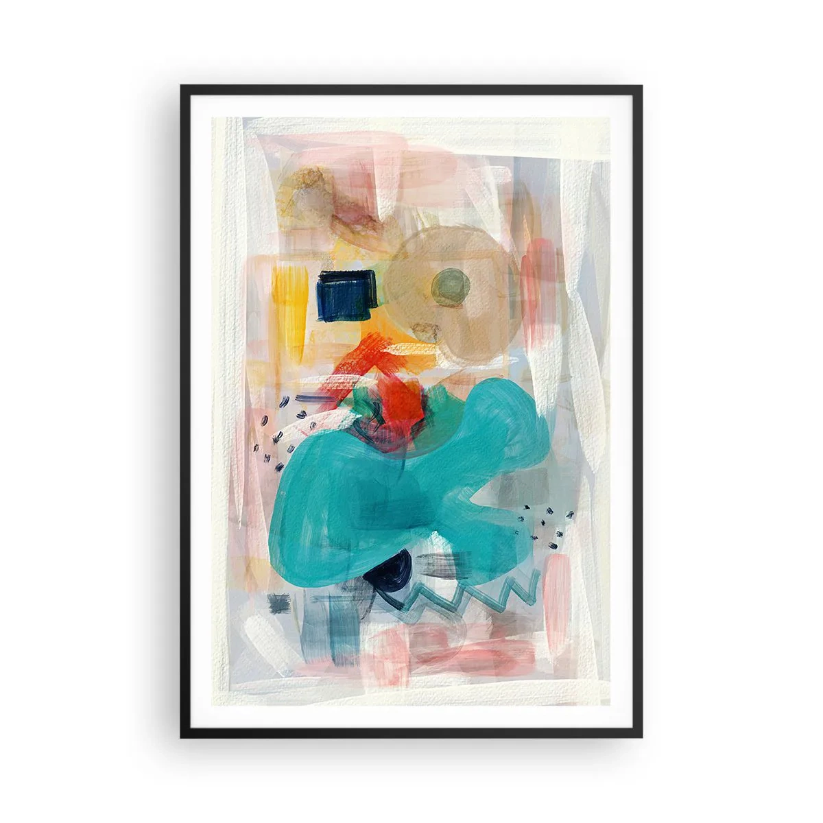 Plakat i sort ramme - Et farverigt spil - 70x100 cm