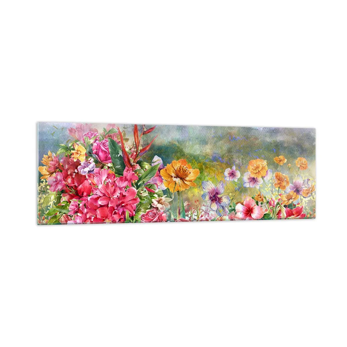 Billede på glas - En have, der er gået amok - 160x50 cm