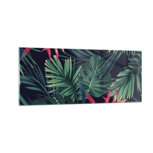 Billede på glas - Brænd i grønt - 100x40 cm