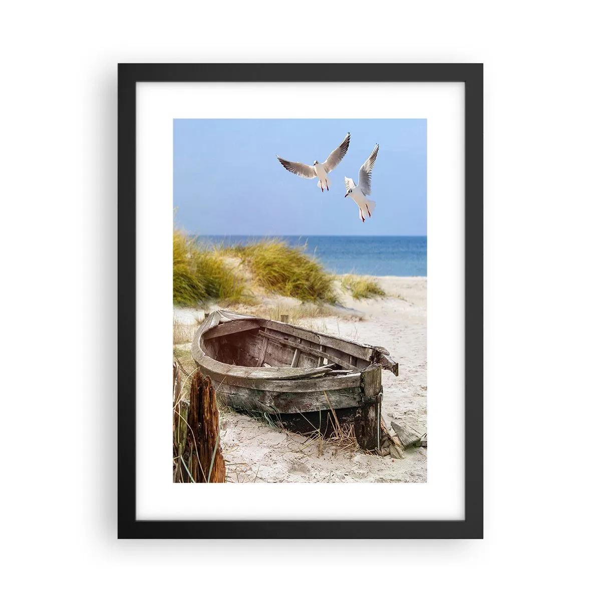 Plakat i sort ramme - Badet i vinden - 30x40 cm