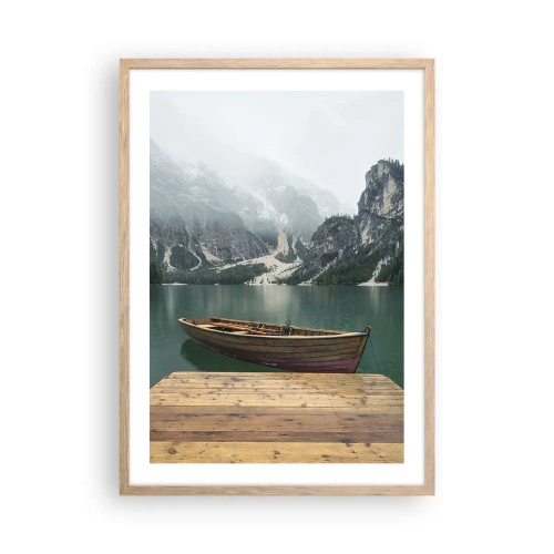 Plakat i ramme af lyst egetræ - "Og stolte pander" - 50x70 cm