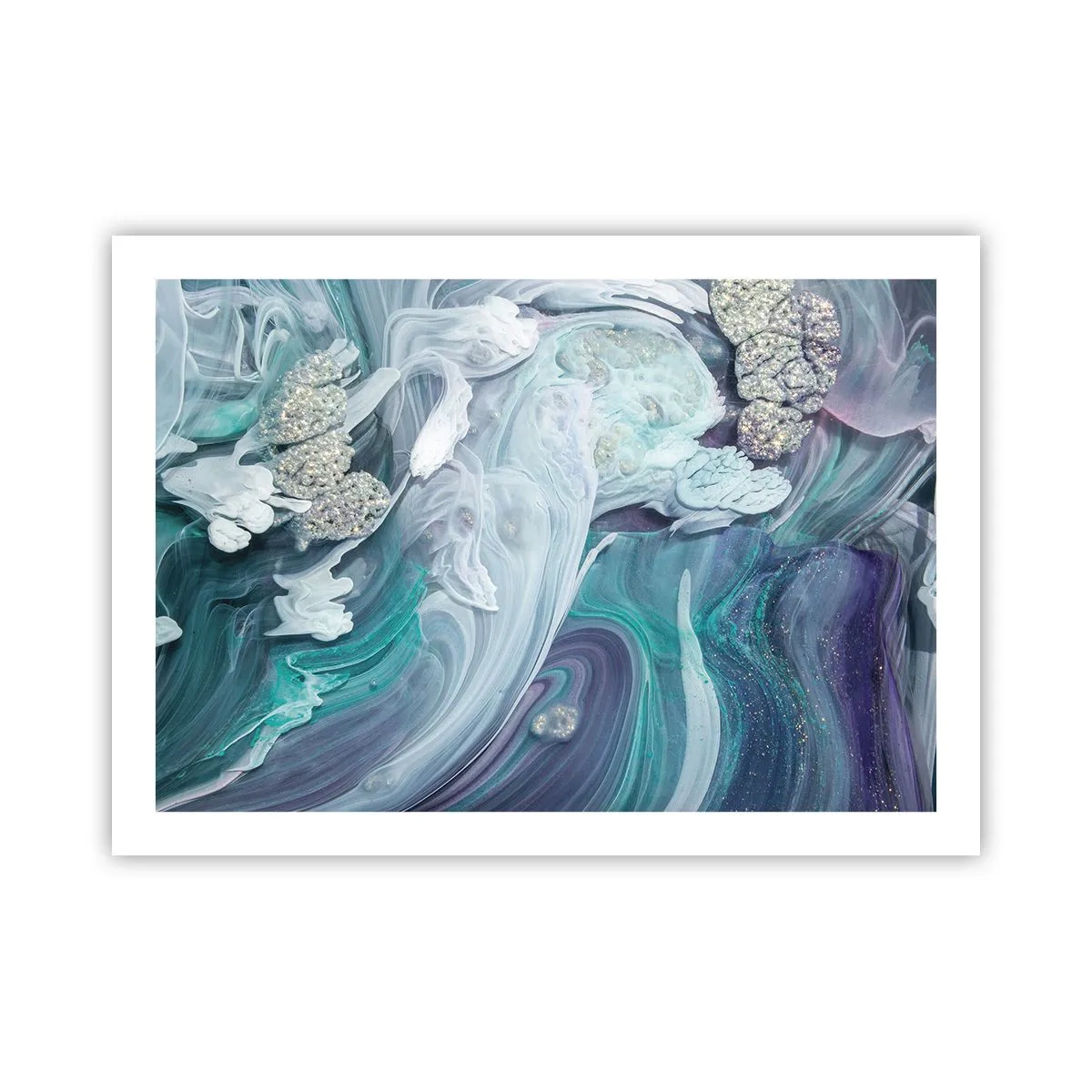 Plakat - Strømme af blå - 70x50 cm