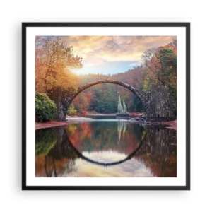 Plakat i sort ramme - På den anden side af spejlet - 60x60 cm