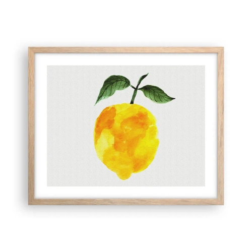 Plakat i ramme af lyst egetræ - Hvordan man kender smagen af solen - 50x40 cm