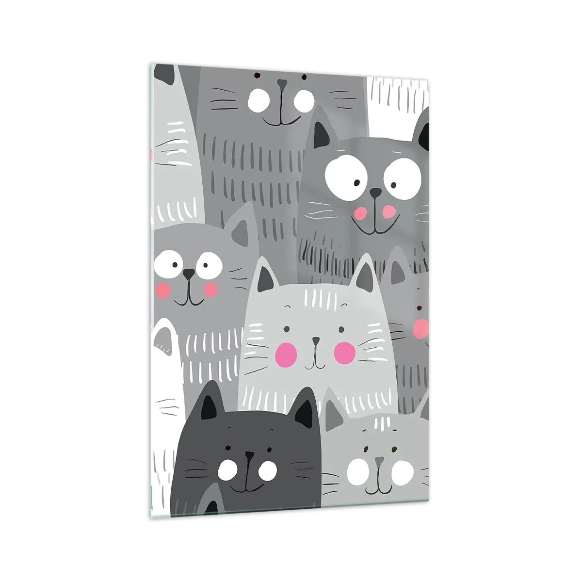 Billede på glas - Kattens verden - 70x100 cm