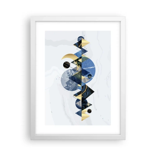 Plakat i hvid ramme - Geometrisk landskab - 30x40 cm