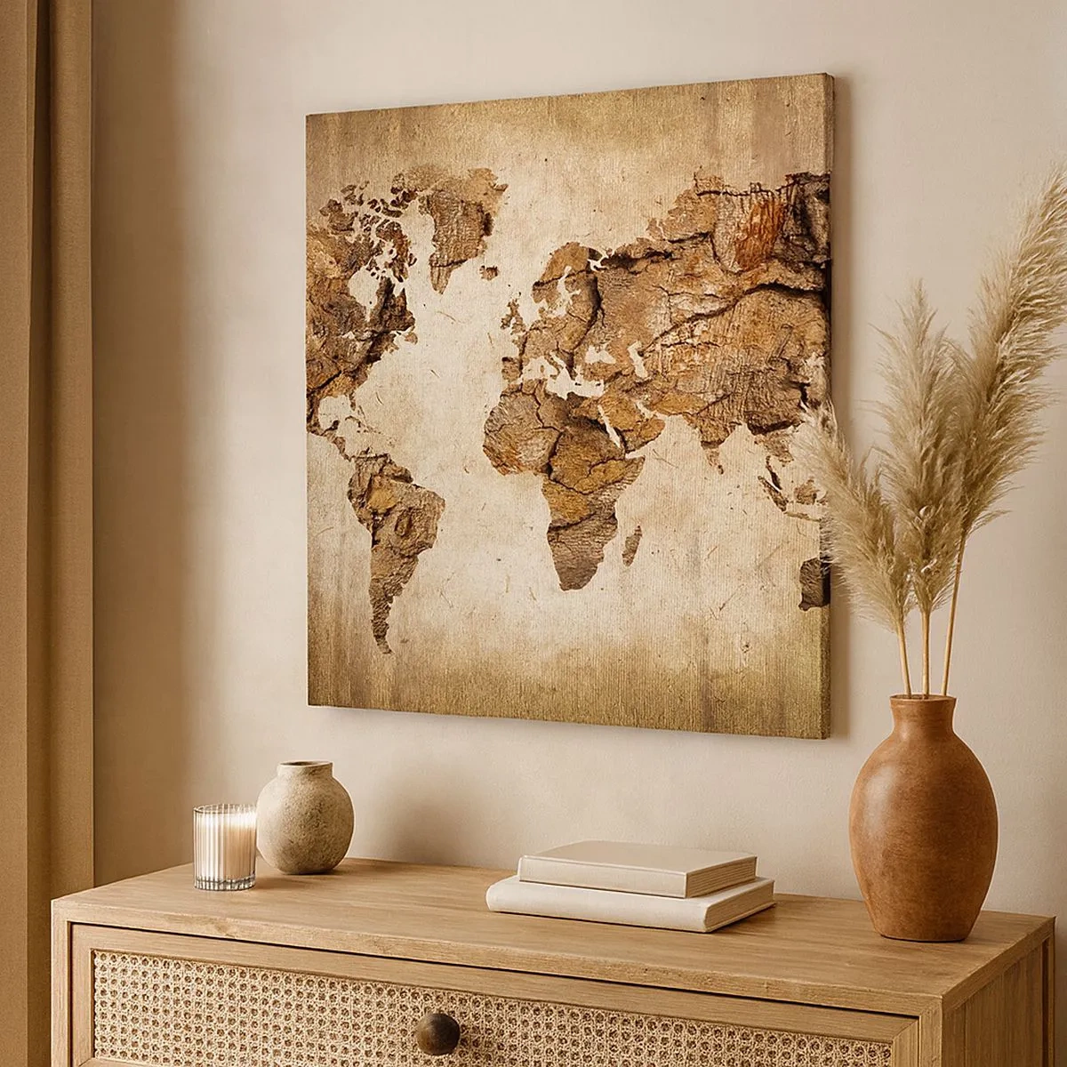 Lærredstryk - Billede på lærred - Opdagelse af verden - 30x30 cm