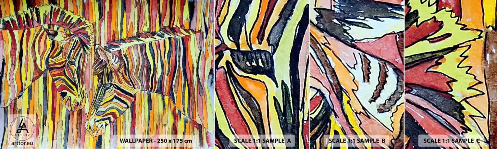 Prøve Fototapet Selvklæbende Deluxe Sticker - Så du også... - Abstraktion, Ribben, Stykke - 100x30 cm