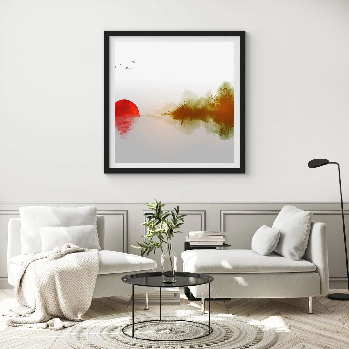 Plakat i sort ramme - Et løfte om fred - 40x40 cm