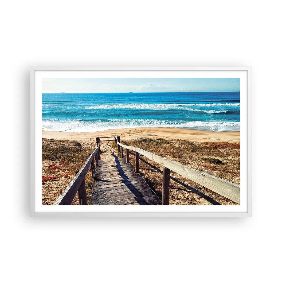 Plakat i hvid ramme - Løb! - 91x61 cm