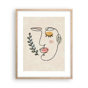 Plakat i ramme af lyst egetræ - Ro fundet - 40x50 cm