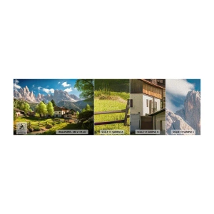 Prøve Fototapet Premium Canvas - Alpeidyl - Bjerge, Landskab, Alperne - 100x30 cm