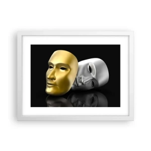 Plakat i hvid ramme - Livet er teater - 40x30 cm