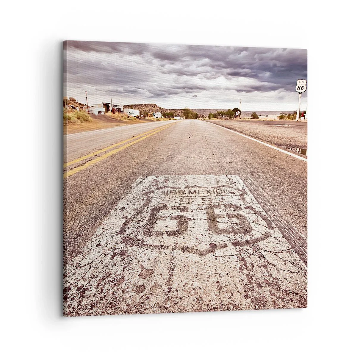 Lærredstryk - Billede på lærred - Mother Road - amerikansk legende - 60x60 cm
