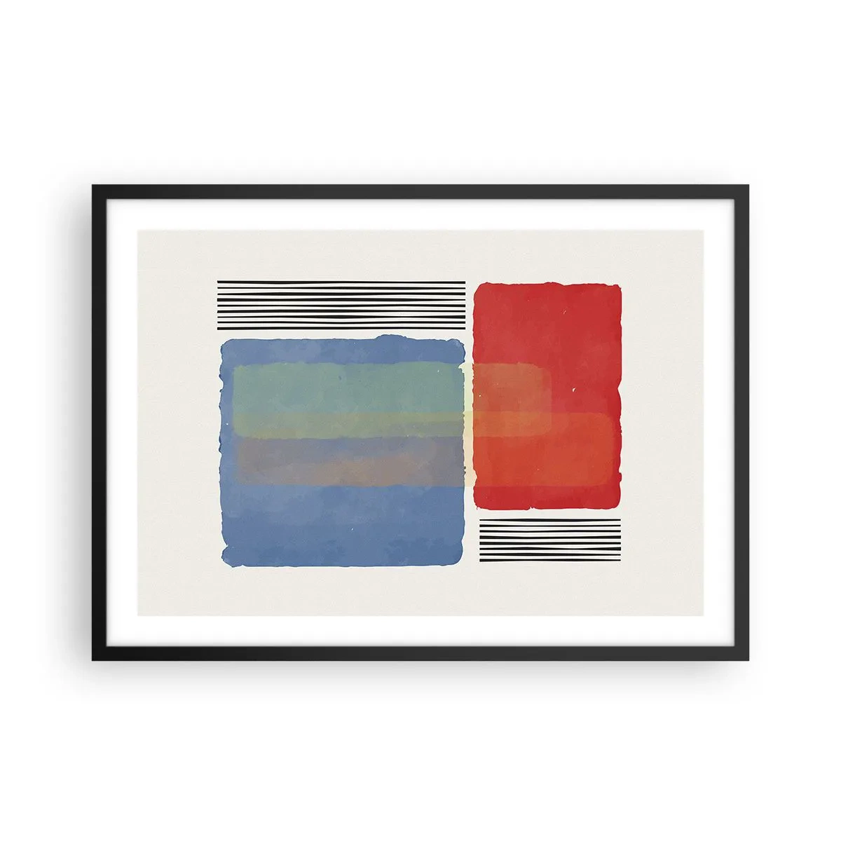 Plakat i sort ramme - Geometriens ånd og bogstav - 70x50 cm