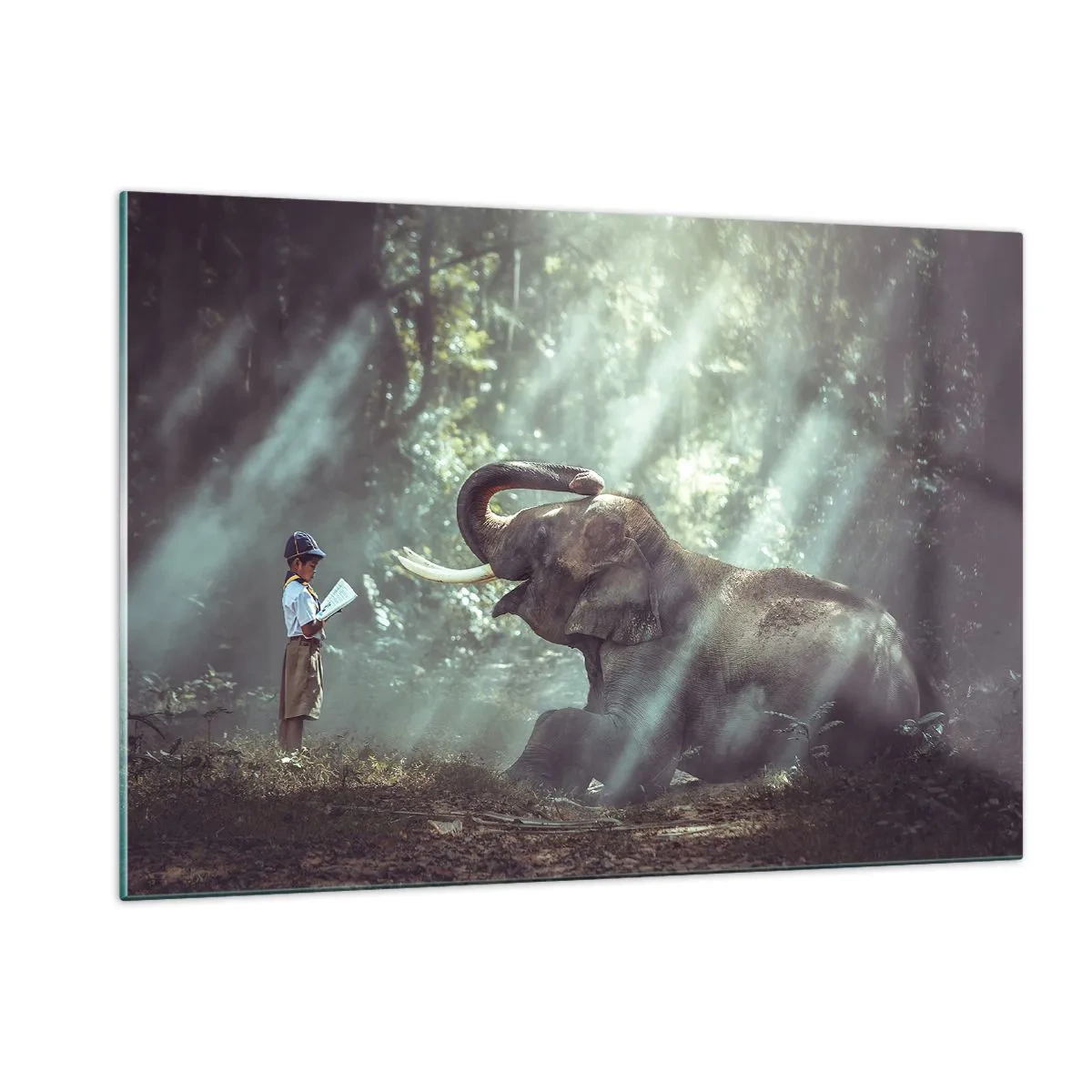 Billede på glas - Og hør her... - 120x80 cm