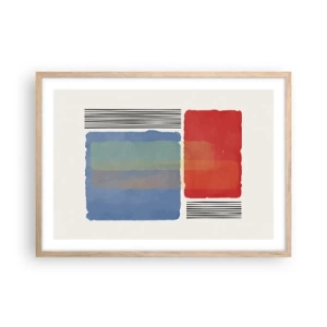 Plakat i ramme af lyst egetræ - Geometriens ånd og bogstav - 70x50 cm