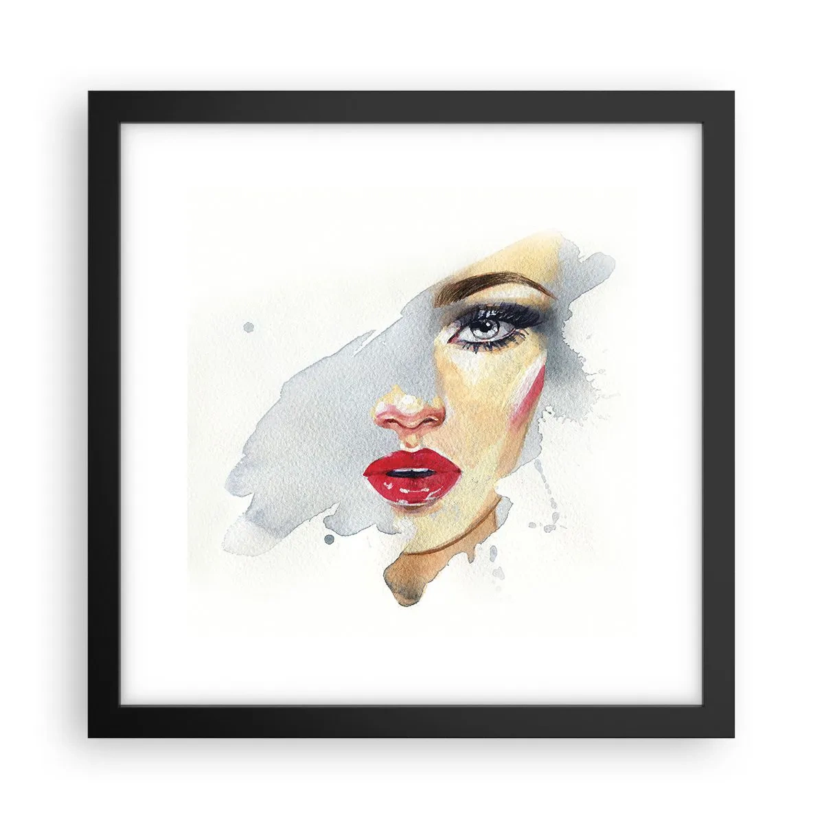 Plakat i sort ramme - Refleksion i en vanddråbe - 30x30 cm