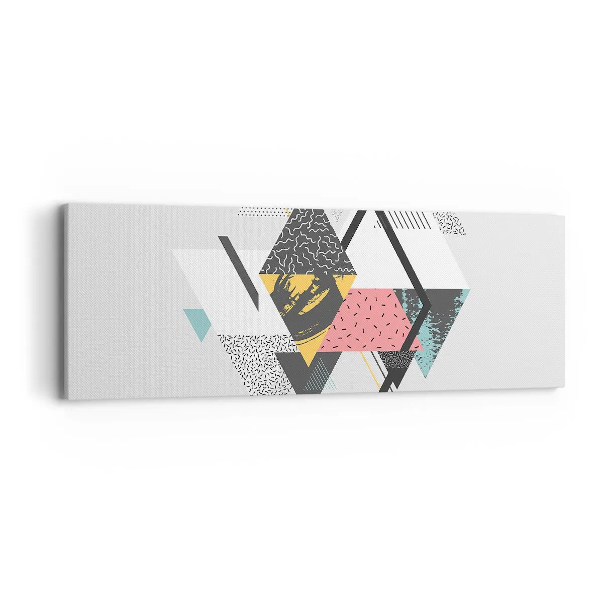 Lærredstryk - Billede på lærred - Variation af trekanter og rhomber - 90x30 cm
