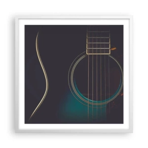 Plakat i hvid ramme - Et øjeblik før det lyder - 60x60 cm