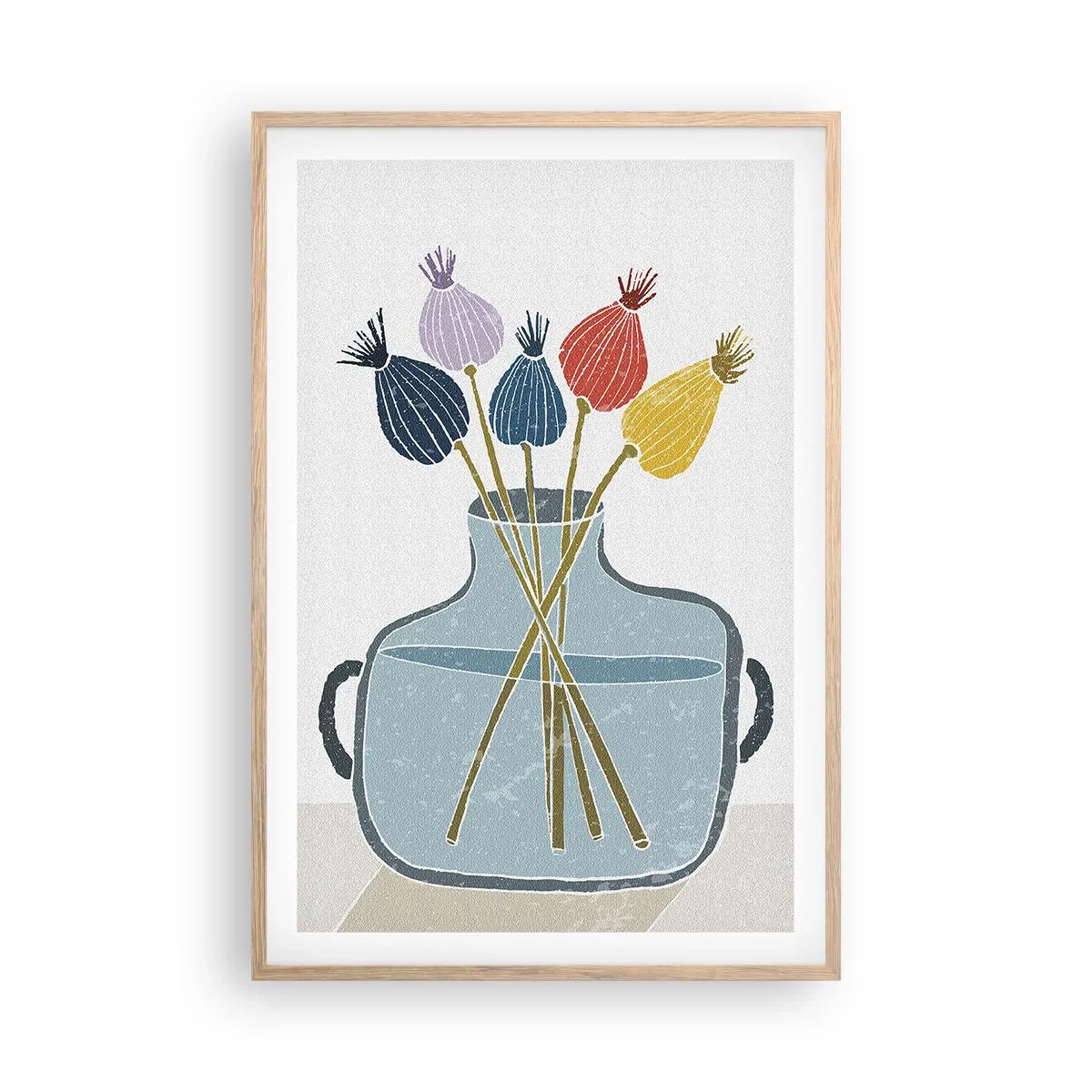 Plakat i ramme af lyst egetræ - Som et valmuefrø - 61x91 cm