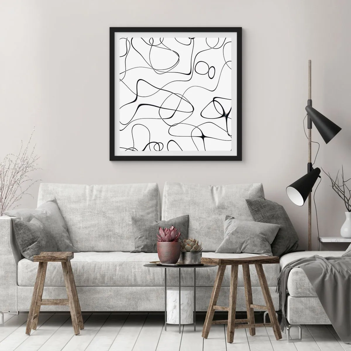 Plakat i sort ramme - Livets veje, skæbnens omskiftelser - 60x60 cm