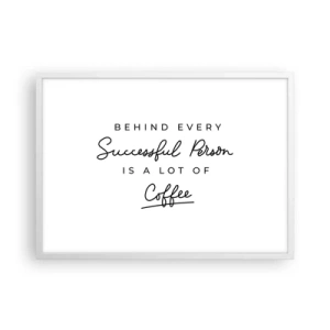 Plakat i hvid ramme - Hemmeligheden bag succes - 70x50 cm
