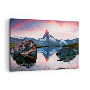 Lærredstryk - Billede på lærred - Bjergenes hjerte er varmt - 100x70 cm