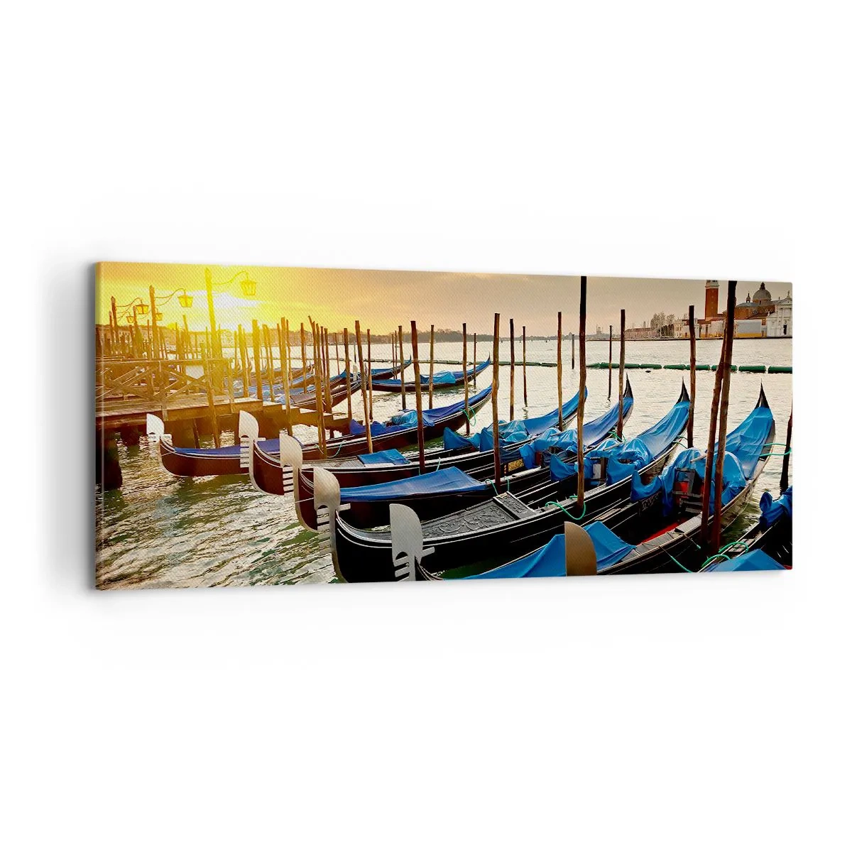 Lærredstryk - Billede på lærred - Før travlheden kommer - 100x40 cm