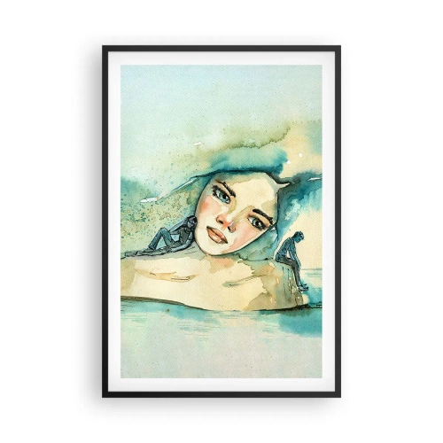Plakat i sort ramme - Am I blue? - 61x91 cm