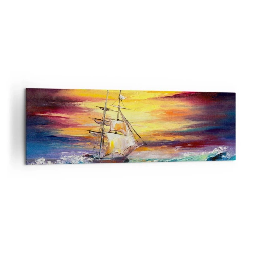 Lærredstryk - Billede på lærred - At trodse bølgerne - 160x50 cm
