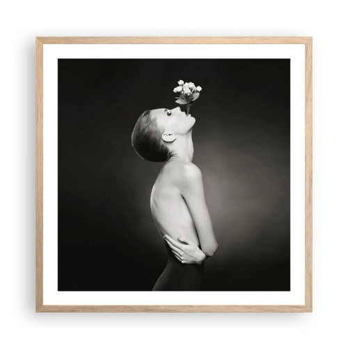 Plakat i ramme af lyst egetræ - Excentrisk elegance - 60x60 cm