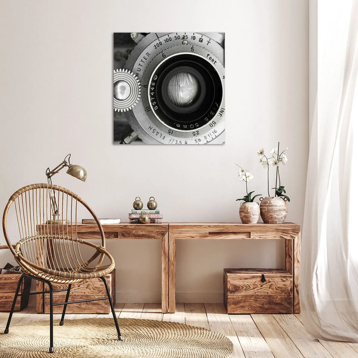 Lærredstryk - Billede på lærred - Historien om Hollywood - 50x50 cm