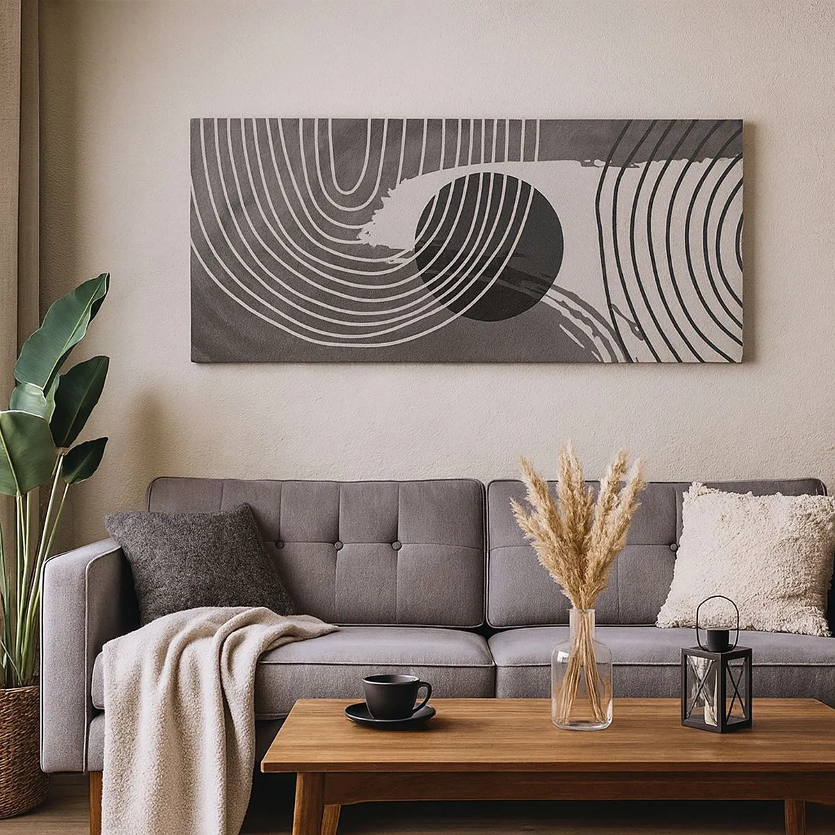 Lærredstryk - Billede på lærred - Oval vinder - 100x40 cm