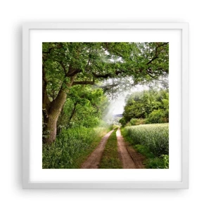 Plakat i hvid ramme - Et in Arcadia ego - 40x40 cm