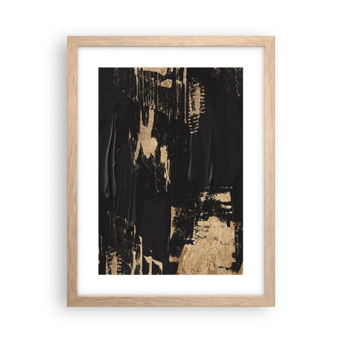 Plakat i ramme af lyst egetræ - Et spor af berøring - 30x40 cm