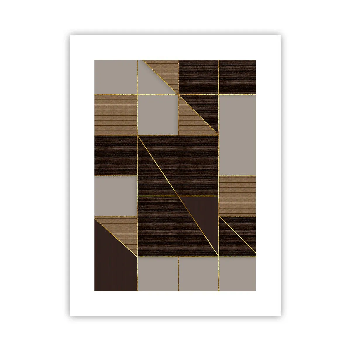 Plakat - En mosaik af brune og gyldne farver - 30x40 cm