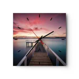 Vægur, Uret - Aftenens blide flamme - 40x40 cm