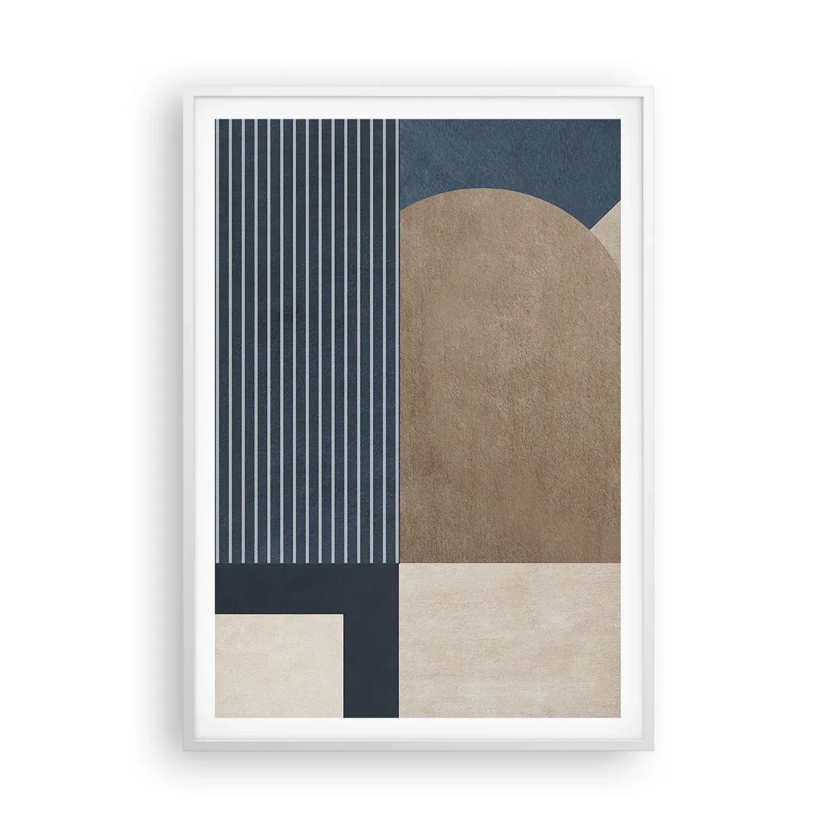 Plakat i hvid ramme - En komposition af enkelhed og rundhed - 70x100 cm