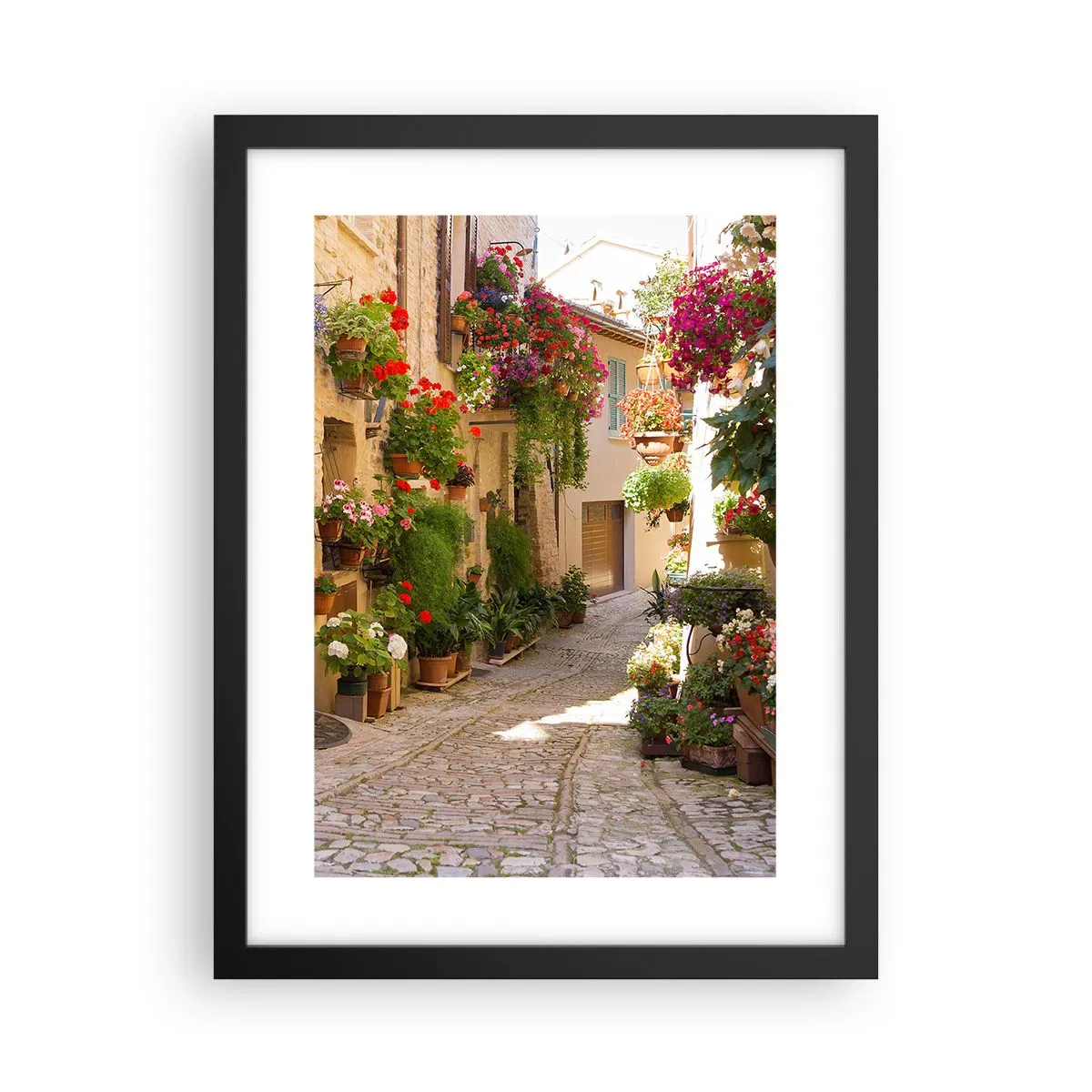 Plakat i sort ramme - I en strøm af blomster - 30x40 cm